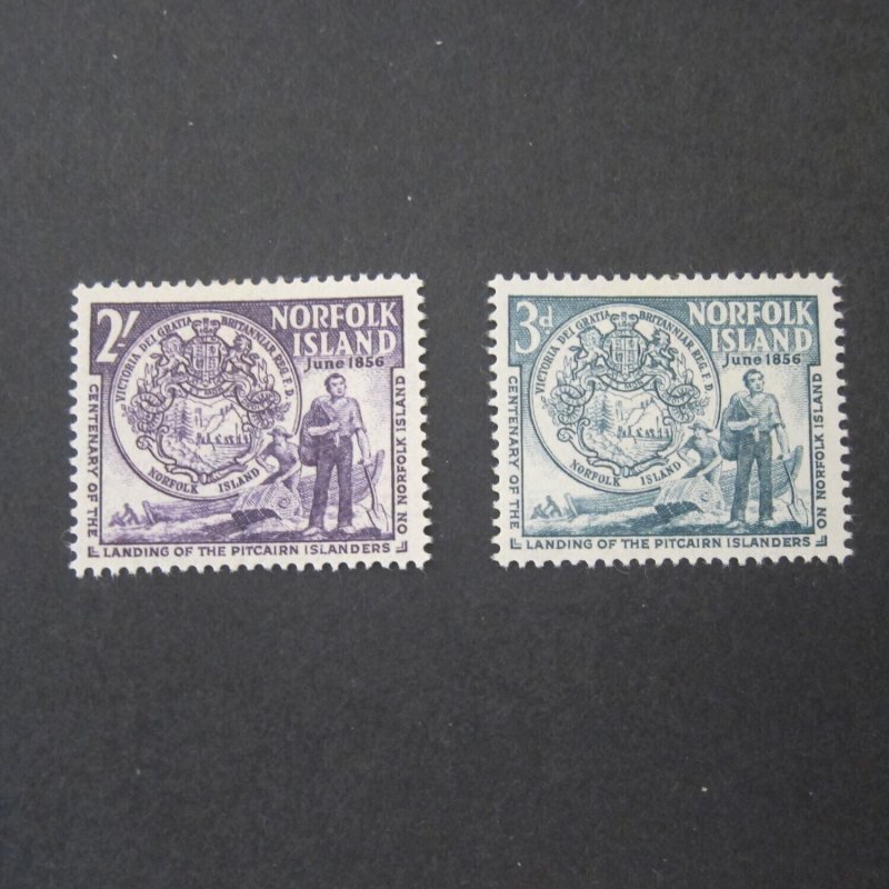 Norfolk Island 1956 Sc 19-20 set MH