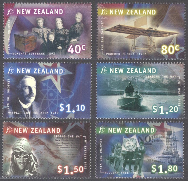 New Zealand 1999 Scott #1622-1627 Mint Never Hinged