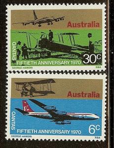 Australia, Scott #'s 491-492, Qantas Airlines, MLH