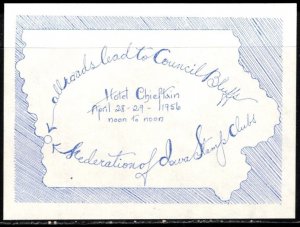 1956 US Poster Stamp Council Bluffs Federation of Iowa Stamp Clubs MNH (Blue)