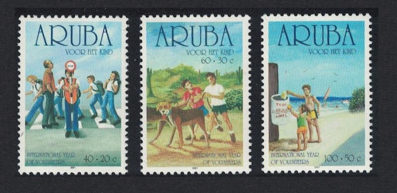 Aruba Dog Child Welfare International Year of Volunteers 3v SG#296-298