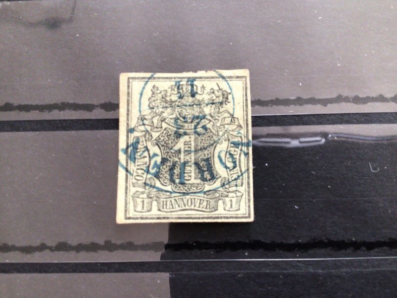 German states Hanover 1851 used imperf stamp  Ref 57439
