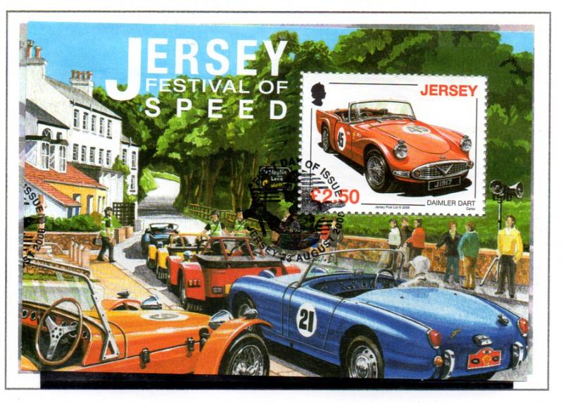 Jersey Sc 1334 2008  £ 2.5 Speed Festival stamp sheet used