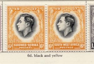 South West Africa 1937 Early Issue Fine Mint Hinged 6d. 217406