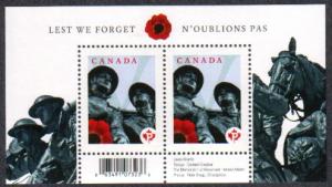 Canada - #2341a REMEMBRANCE DAY SOUVENIR SHEET - MNH
