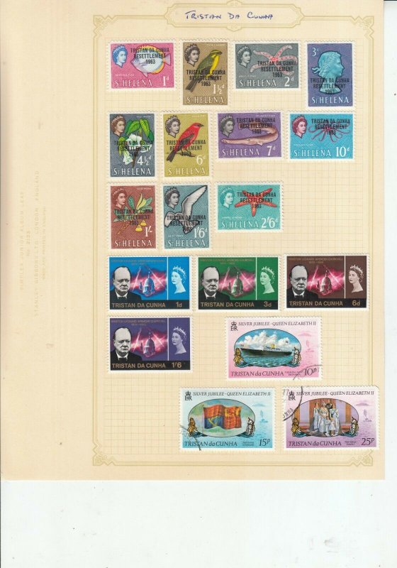 TRISTAN DA CUNHA 6 ALBUM PAGES OF MINT/USED VALUES/SETS