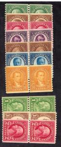 597-606 Mint,OG,NH... Pairs... SCV $80.80... VF/XF