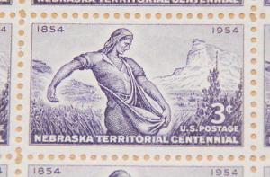 1954 sheet - Nebraska Territory Sc# 1060