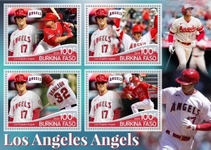 Stamps.Sports.Baseball Angels 2023 year 1+1 sheets perforated Guyana NEW
