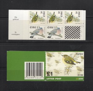 Ireland #SB70/Scott #1113Bc (1999 £1 Birds booklet) VFMNH CV $4.50