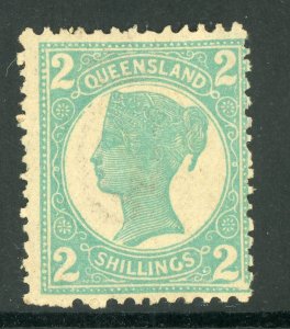 Queensland 1897 2 Shillings Turquoise Blue Scott 122 Mint D438 ⭐⭐⭐⭐⭐⭐