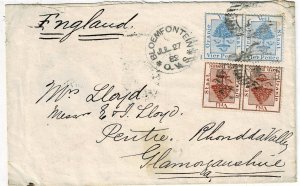 Orange Free State 1882 Bloemfontein cancel on cover to England