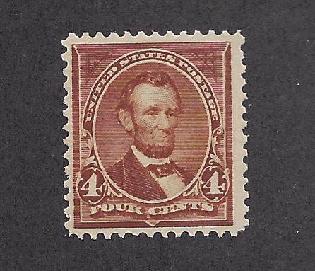 United States, 280, 4c Lincoln F-VF Rose Brown Single,**H**