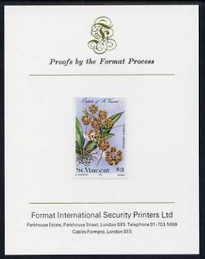 St Vincent 1985 Orchids $3 imperf proof mounted on Format...