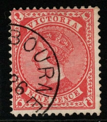 VICTORIA SG320 1895 9d CARMINE-ROSE USED 