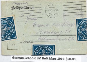 German Seapost SMS Ifolk Mars, 1916 (M6310)