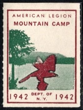 1942 US Poster Stamp American Legion Veterans' Mountain Camp Dept. of N.Y.