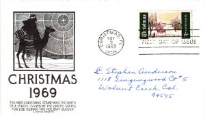 #1384 Christmas 1969 – Anderson Cachet Addressed to Anderson SCand