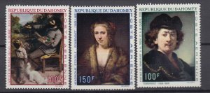 J39589, JL stamps, 1969 dahomey set mh  #c113-5 art