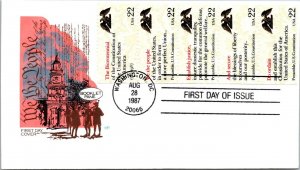 FDC 1987 SC #2359a Farnam Cachet - Washington DC - Strip Of 5 - J17768