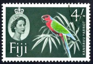 Fiji Sc# 186b Used 1962-1967 4sh dark green QEII Definitives