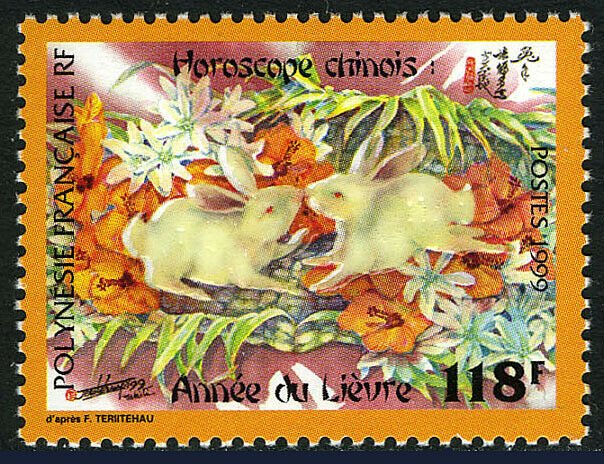 French Polynesia 749, MNH. New Year. Lunar Year of the Rabbit, 1999