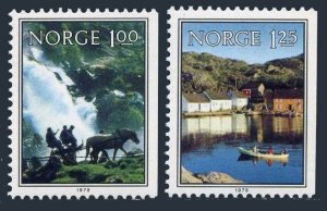 Norway 746-747, MNH. Michel 795-796. Briksdal Glacier, Boat-Skjernoysund, 1979.