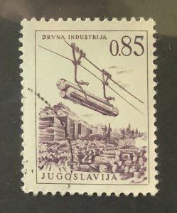 Yugoslavia 1966 Scott 839 used - 0.85d,  Engineering , wood transport