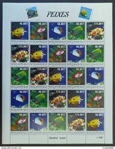 2014 Mozambique Fishes Marine Life Fauna #7575-79 ! Unique Big Sh ** Qw95