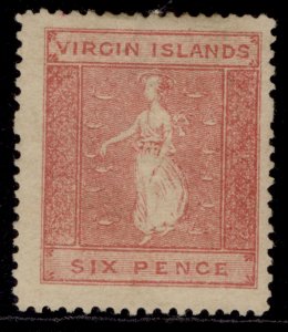 BRITISH VIRGIN ISLANDS QV SG13, 6d dull rose, M MINT. Cat £300.