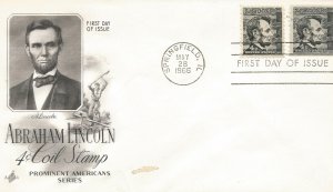 Lincoln 4 cent FDC Artcraft cachet #!