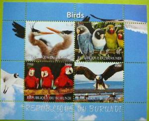 BURUNDI SHEET CINDERELLA BIRDS PARROTS