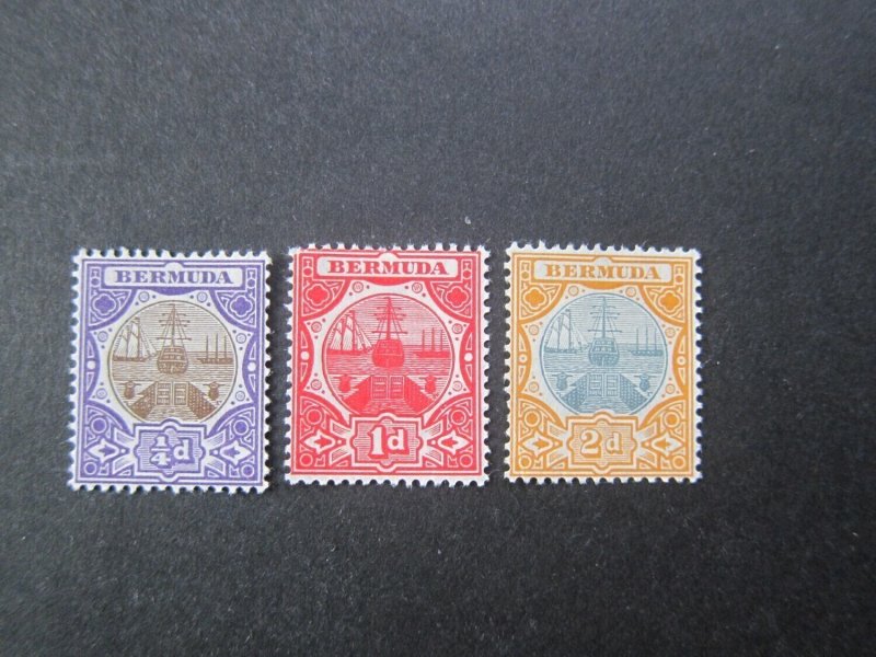 Bermuda 1906 Sc 31,35-36 set MH