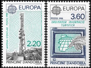 Andorra French #363-364  MNH - Europa Transport Communications (1988)