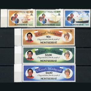 MONTSERRAT 1981 - Scott# 465-70 Royal Wedding Set of 6 NH