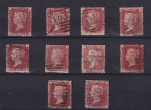 GB QV 1864 1d Red Collection SG43/44 Plates 145/154 Fine Used BP16204