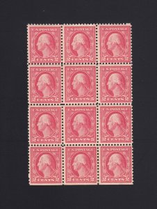 Scott #505 5c DOUBLE ERROR in Block of 9, Mint OG NEVER HINGED