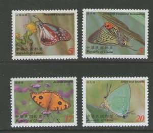 Taiwan 2004 Sc 3544-3547 Twiwan Butterflies  set MNH