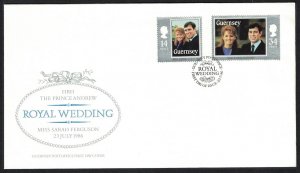 Guernsey Royal Wedding Prince Andrew 2v FDC 1986 SG#369-370