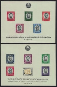 Nicaragua 150th Birth Anniversary of Abraham Lincoln 2 MSs 1960 MNH