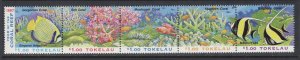 TOKELAU Sc# 257a MNH FVF Strip Tropical Fish & Coral