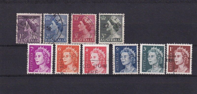 SA15g Australia 1953-1971 Queen Elizabeth II used stamps