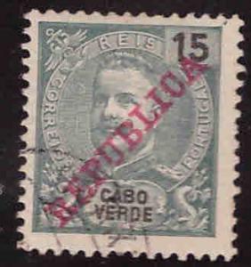 Cabo Verde Cape Verde Scott 88 Used King Carlos Republica 1905 set