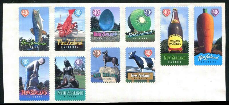 New Zealand Scott #1556a  Famous Town Icons Sheet of 10 1998