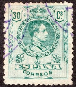 1909, Spain 30c, Used, Sc 303