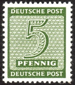 1945, Germany West Saxony 5pfg, MNH, Mi 128