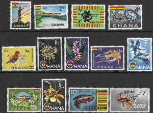 Ghana 216-26 , C7-8  1965  set 13  FVF  Mint NH