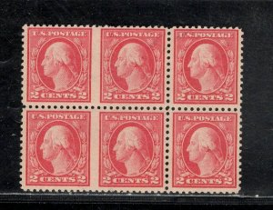 UNITED STATES SC# 499 BLK/6 BLIND MISPERF APPEARS AS VERTICAL IMPERF FVF/NH