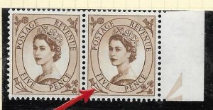 S101b 5d Wilding multi crowns variety - spot on Daffodil UNMOUNTED MINT 