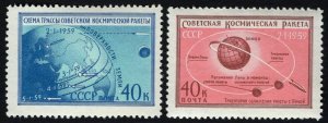 Russia/USSR 1959,Space LUNA-1, Scott # 2187-88,VF MNH** (KV-2)